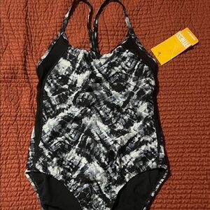 Speedo Black and White Women's One Piece Swimsuit